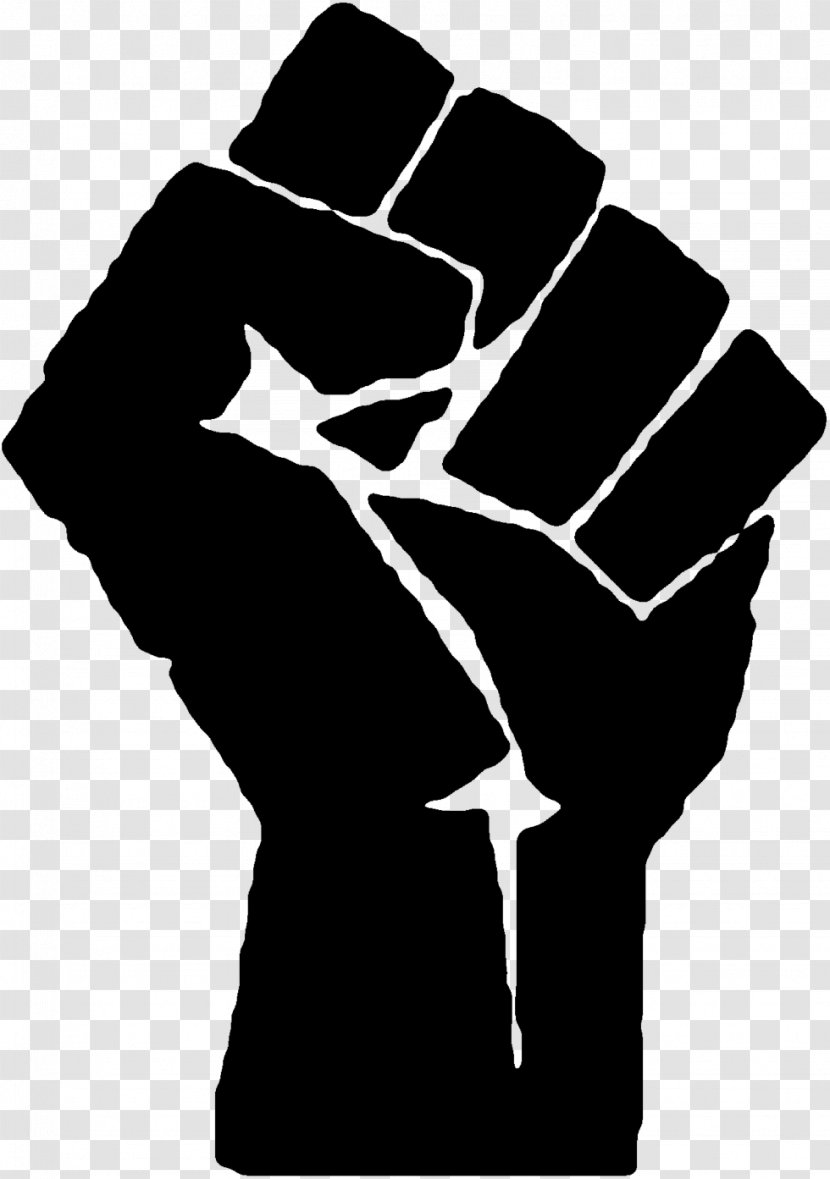 Raised Fist 1968 Olympics Black Power Salute Clip Art - Monochrome - Revolution Hand Transparent PNG