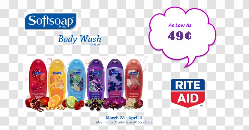 Softsoap Rite Aid Walgreens Colgate-Palmolive Shower Gel - Text Transparent PNG