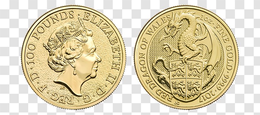 Royal Mint The Queen's Beasts Gold Coin - Sovereign - United Kingdom Currency Coins Transparent PNG