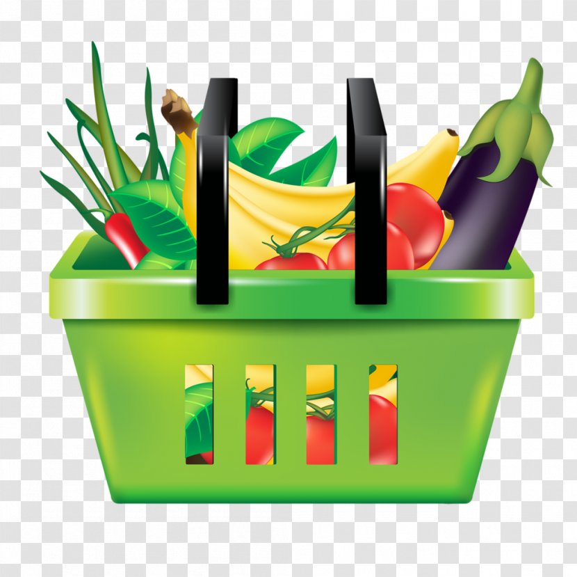 Basket Grocery Store Food Clip Art - Fruit - Shopping Cart Transparent PNG