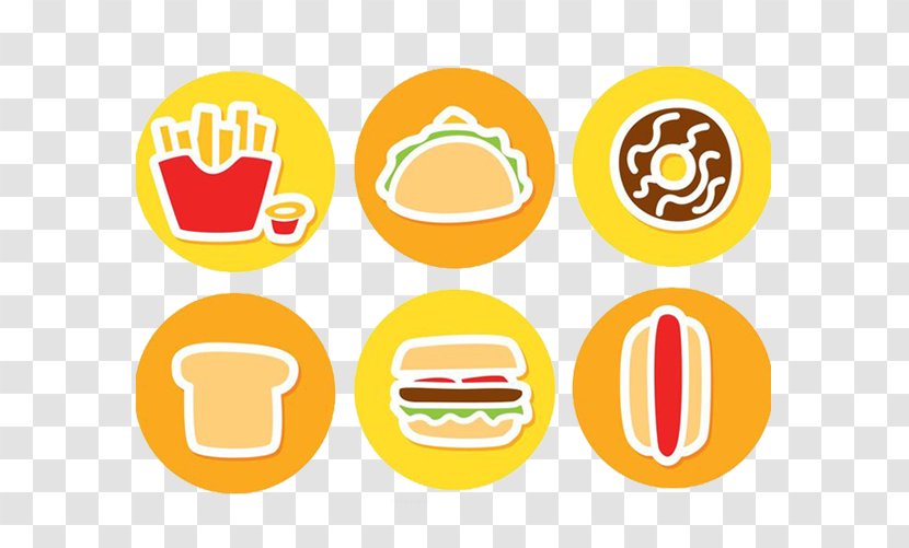 Fast Food French Fries Hamburger Hot Dog Pizza - Sign - Healthy Eating Icon Transparent PNG