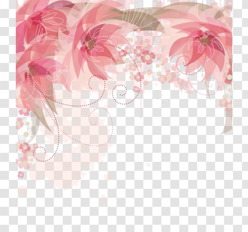 Flower Clip Art - Floristry - Pink Flowers Border Transparent PNG