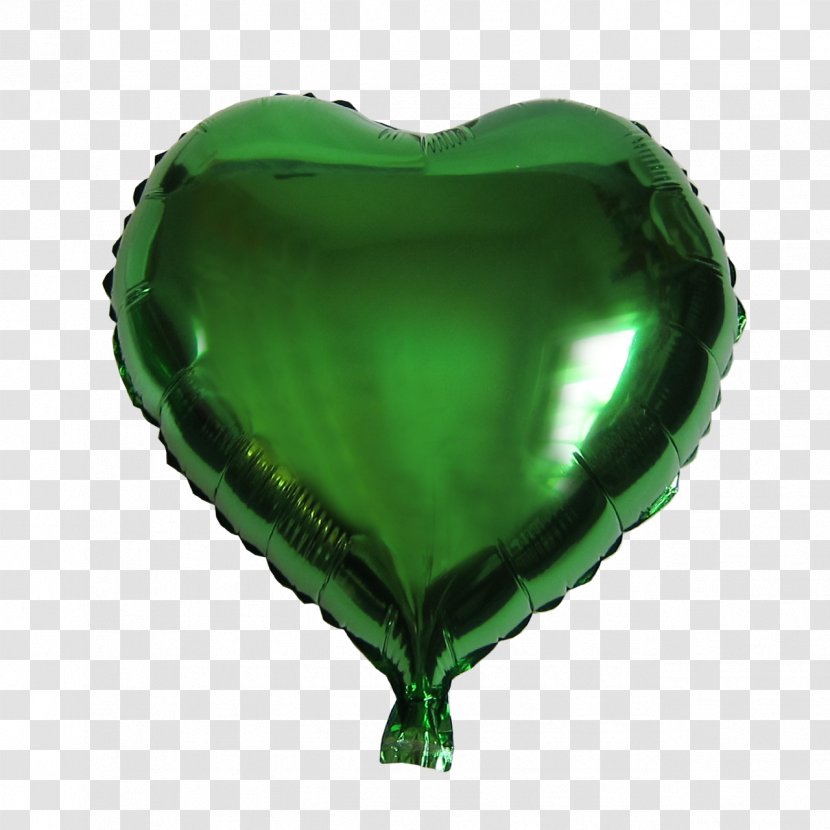 Balloon Green Heart Party Birthday - Gift - Heart-shaped Streamers Transparent PNG
