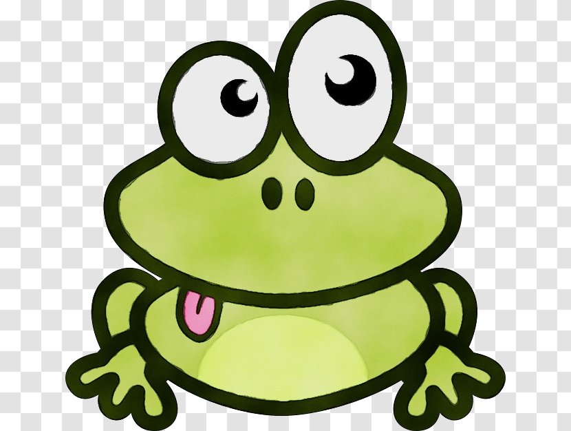 Green Frog True Toad Facial Expression - Cartoon - Head Yellow Transparent PNG