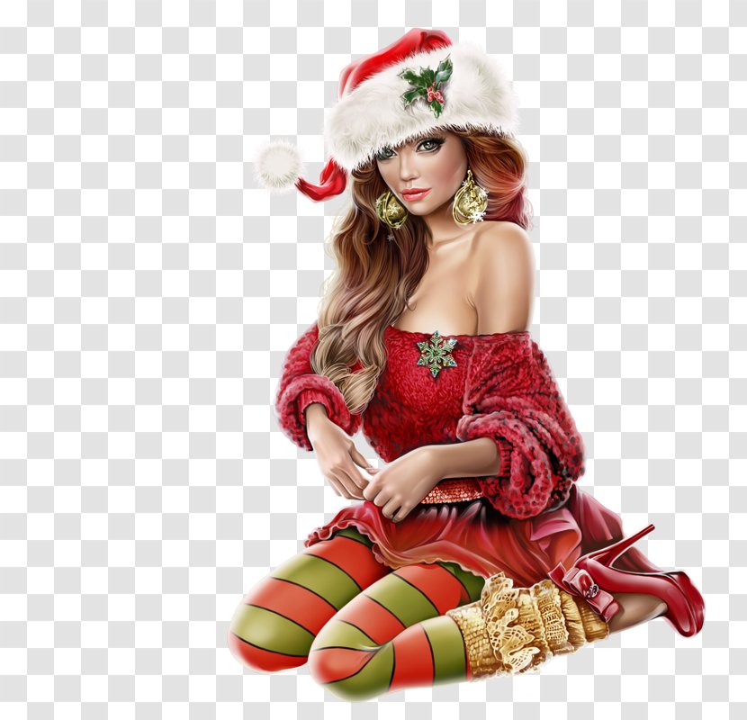 Mrs. Claus Christmas Ornament Woman Santa - Watercolor Transparent PNG