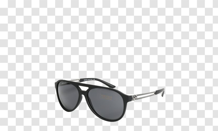Aviator Sunglasses Versace Boutique - Glasses - Hollow Black Mirror Legs Transparent PNG