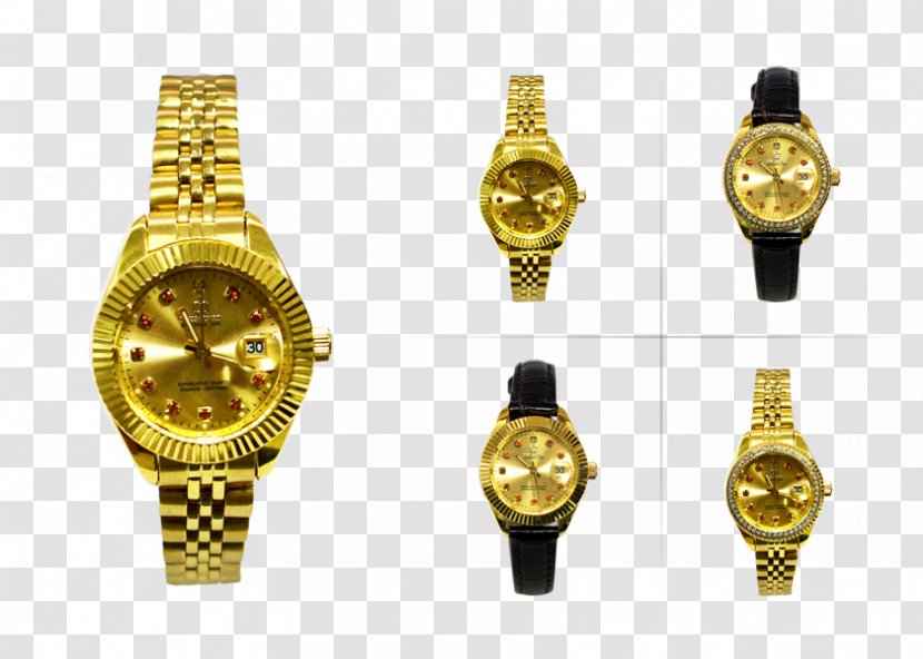 Clock Watch Strap Gold - Woman - Swiss Guard Transparent PNG