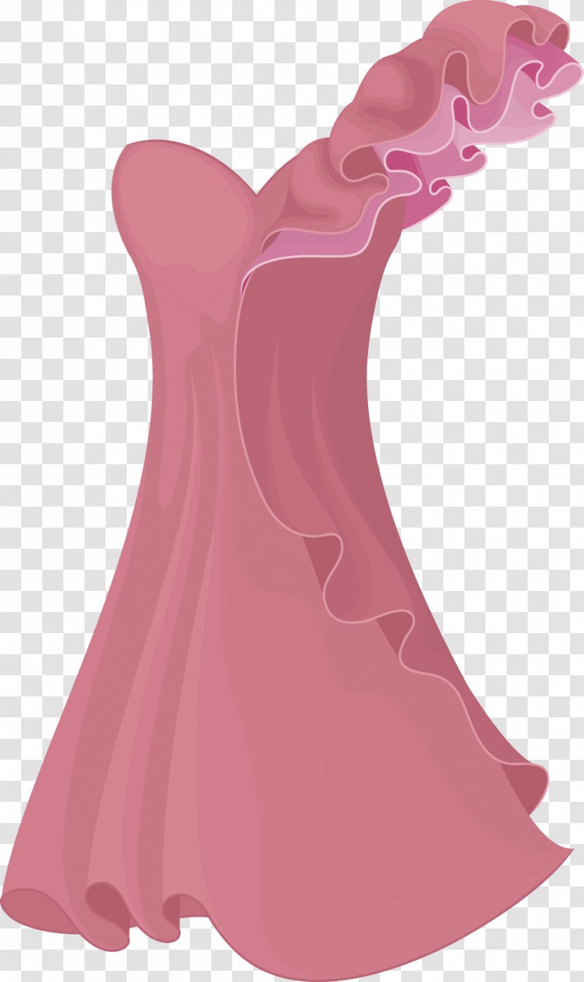 Pink Dress - Magenta - Vector Painted Transparent PNG