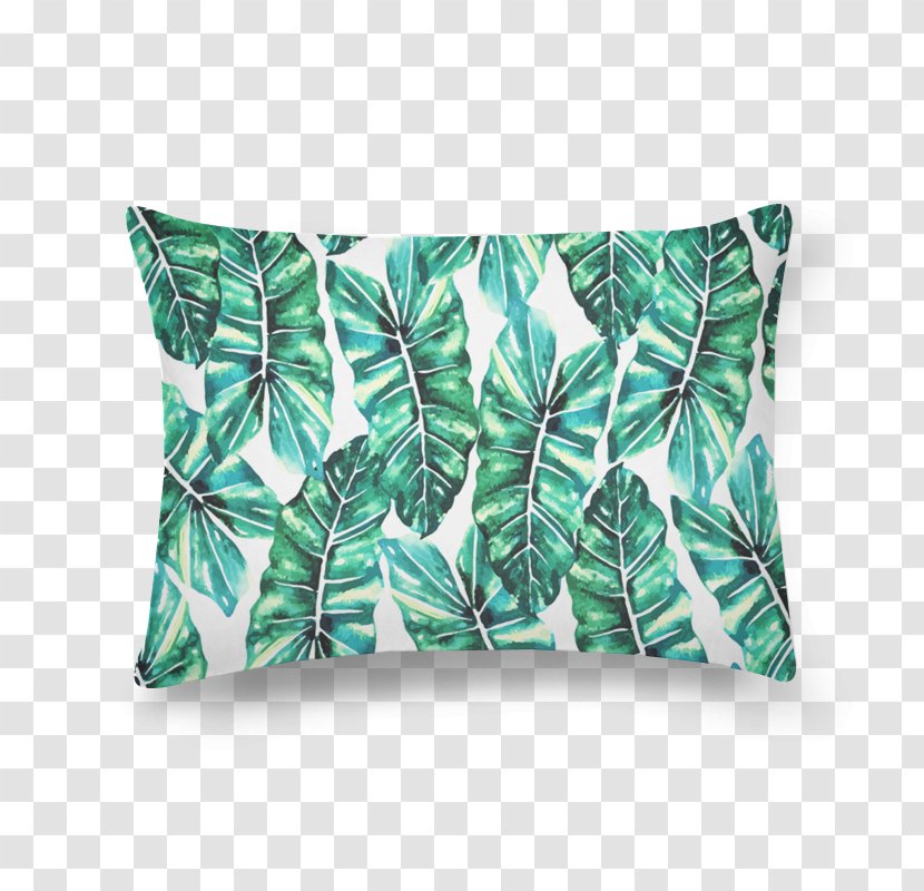 Throw Pillows Cushion Rectangle - Watercolor Tropical Leaf Transparent PNG