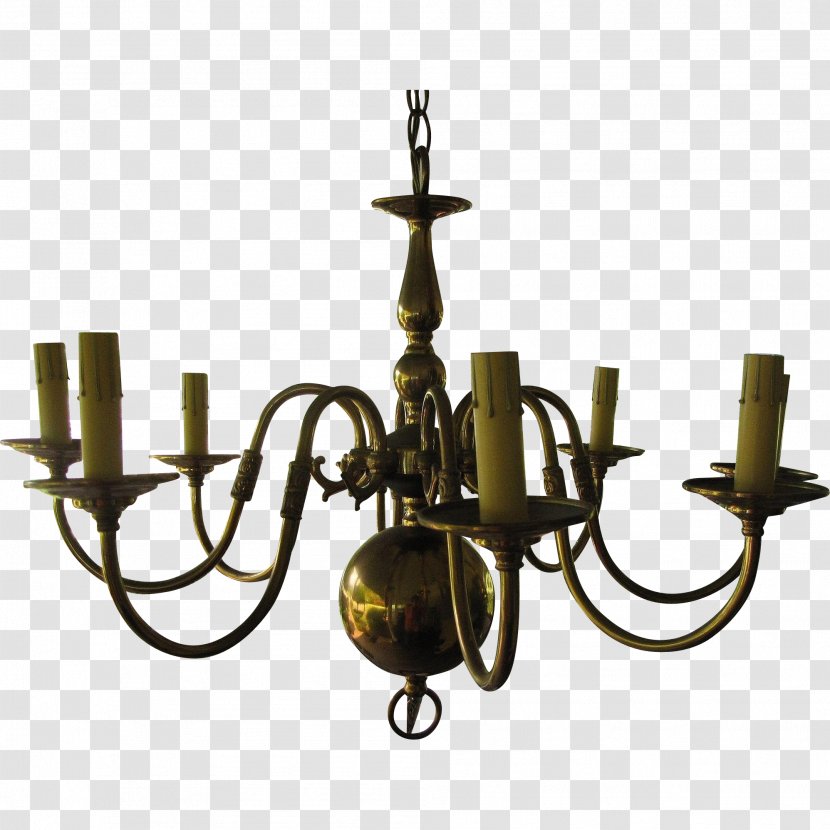 Chandelier Candlestick Brass Ruby Lane - Crystal Transparent PNG