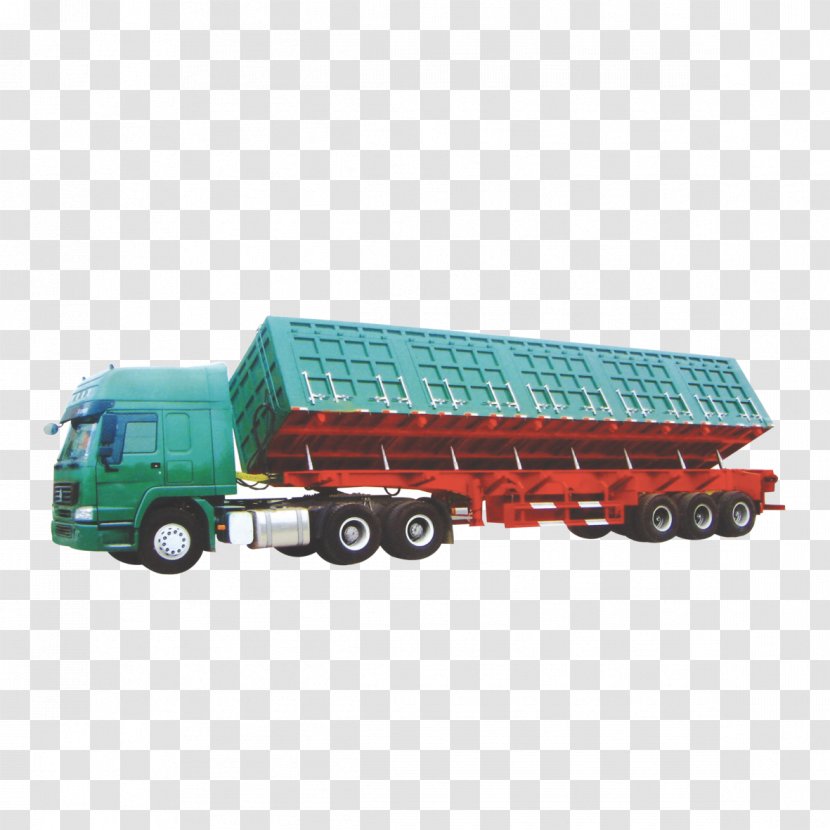 Car Semi-trailer Truck Dump Towing - Alibaba Group - Large Container Trucks Transparent PNG