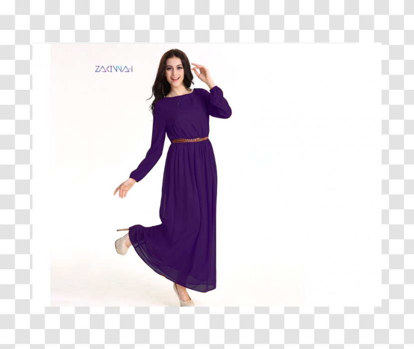 Robe Sleeve Dress Abaya Clothing - Violet - Muslimah Wear Transparent PNG