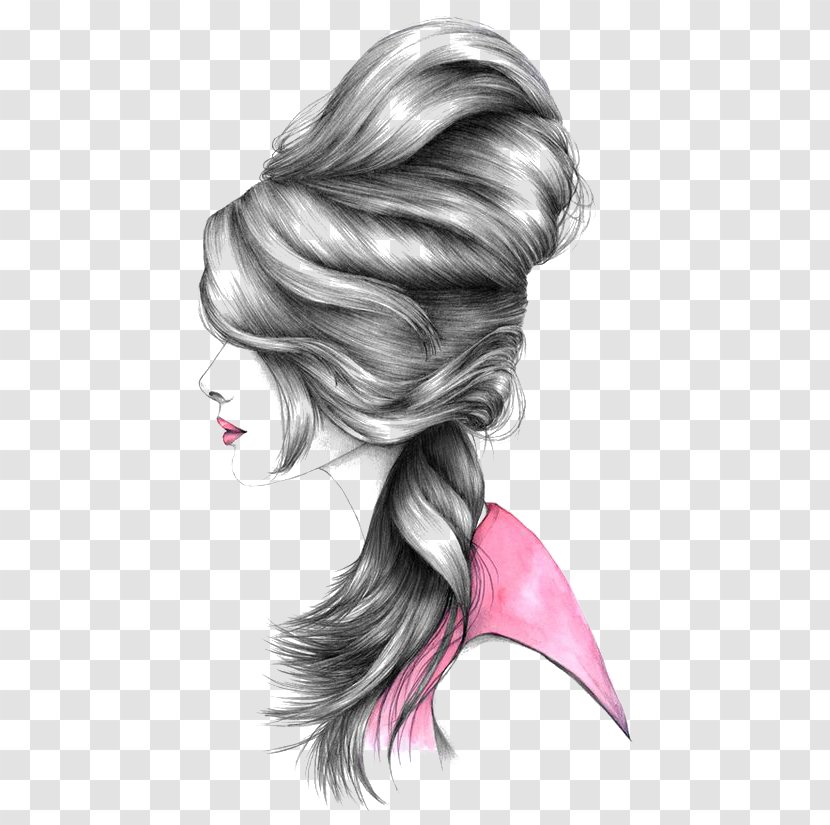 Drawing Hairstyle Fashion Illustration - Watercolor - Girls Hairstyles Transparent PNG