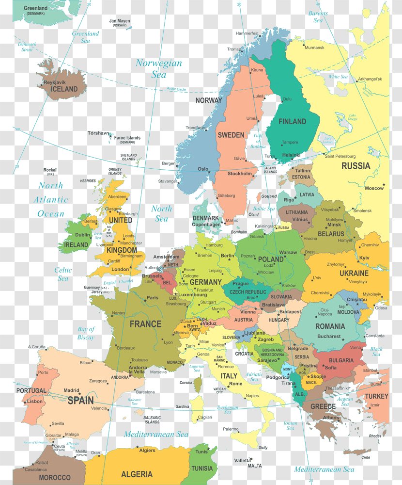 Europe World Map Mapa Polityczna Geography - Country - Corner Of The Transparent PNG