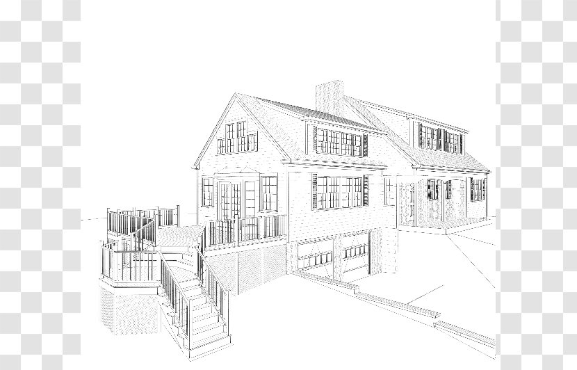 Architecture Deck House Porch Sketch - Estate Transparent PNG