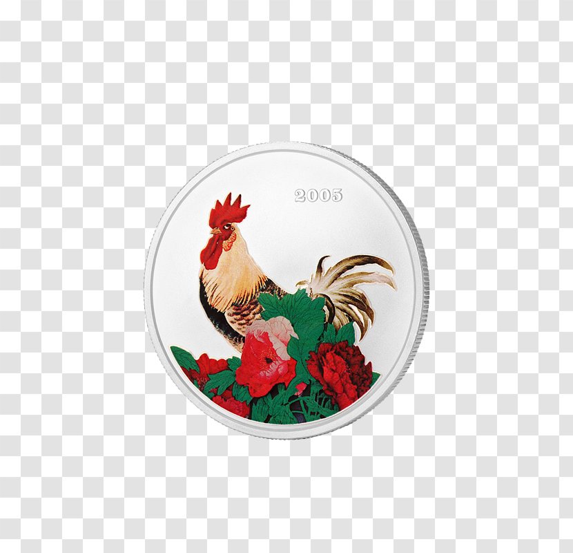 Rooster Chicken Commemorative Coin Gold - Chinese New Year - Coins Transparent PNG