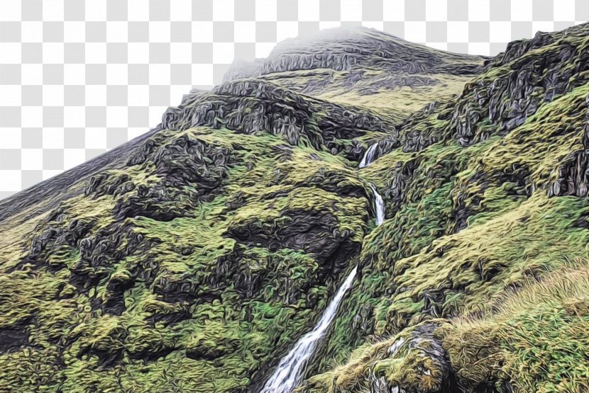 Mountainous Landforms Highland Natural Landscape Mountain Nature - Wet Ink - Water Vegetation Transparent PNG