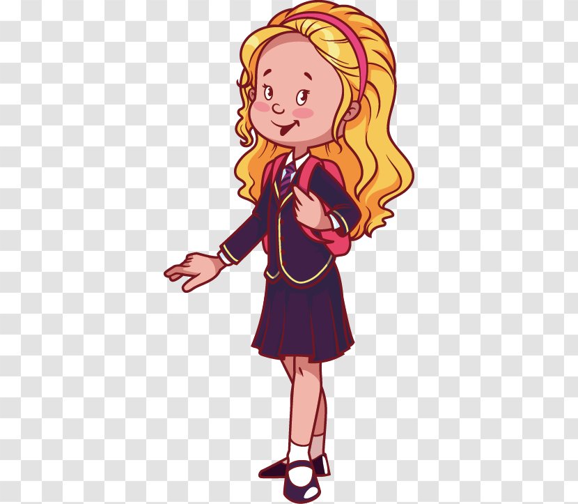 Student Cartoon Royalty-free School - Flower - European And American Students Transparent PNG