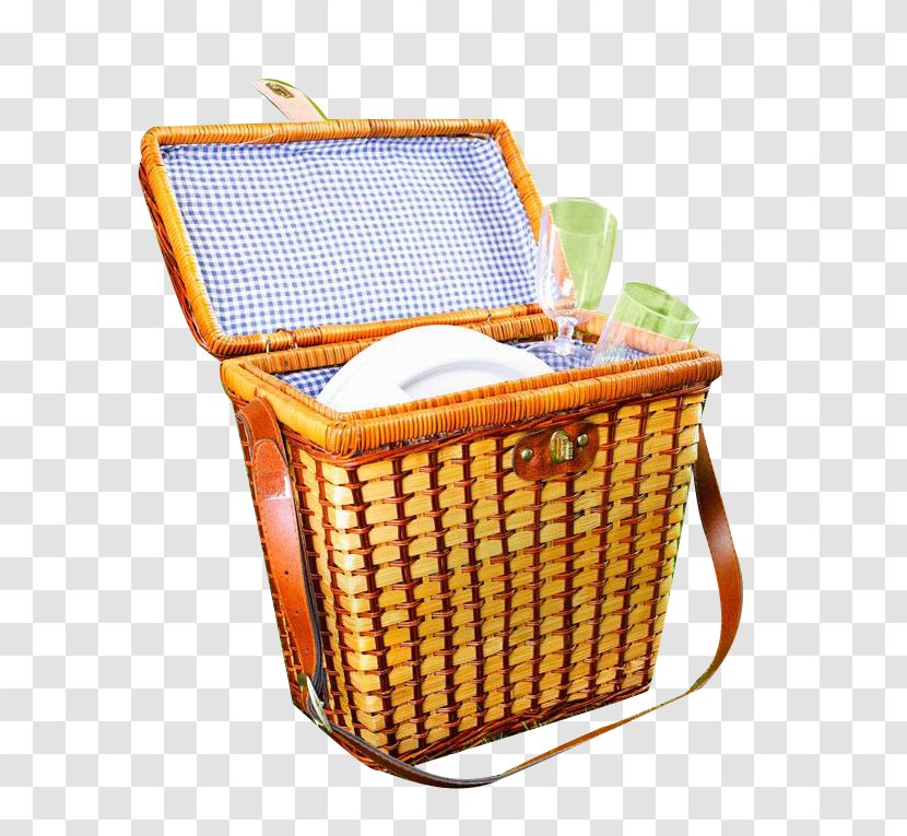 Barbecue Grill Picnic Baskets - Bamboe - Bamboo Frame In The Tableware Picture Material Transparent PNG