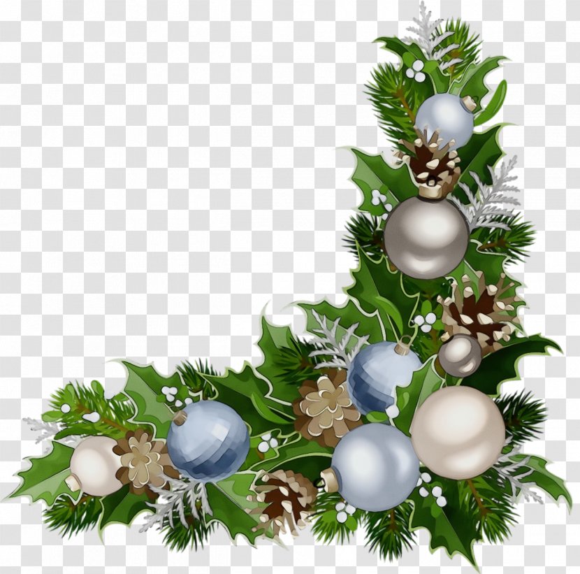 Christmas Decoration - Watercolor - Holly Grass Transparent PNG