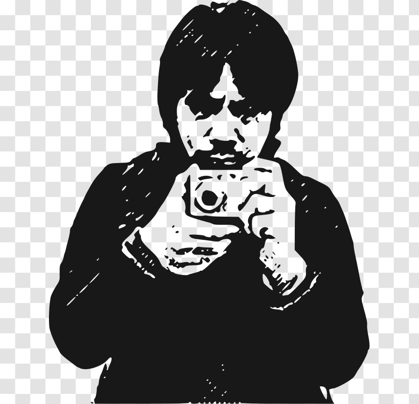 Photography Photographer Camera Operator Clip Art - Black And White - Taking Vector Transparent PNG