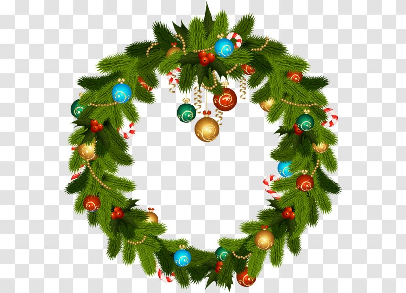 Christmas Ornament Decoration Clip Art - Evergreen - Wreath Material Transparent PNG