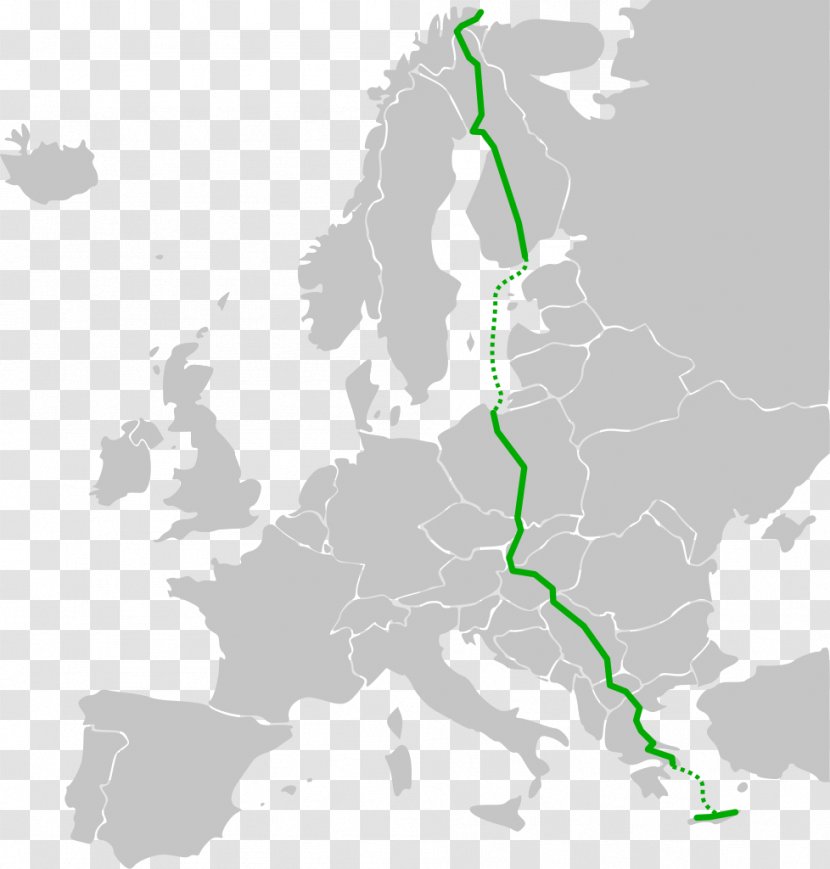 European Route E40 E75 E45 E30 E25 - International Eroad Network - Road Transparent PNG