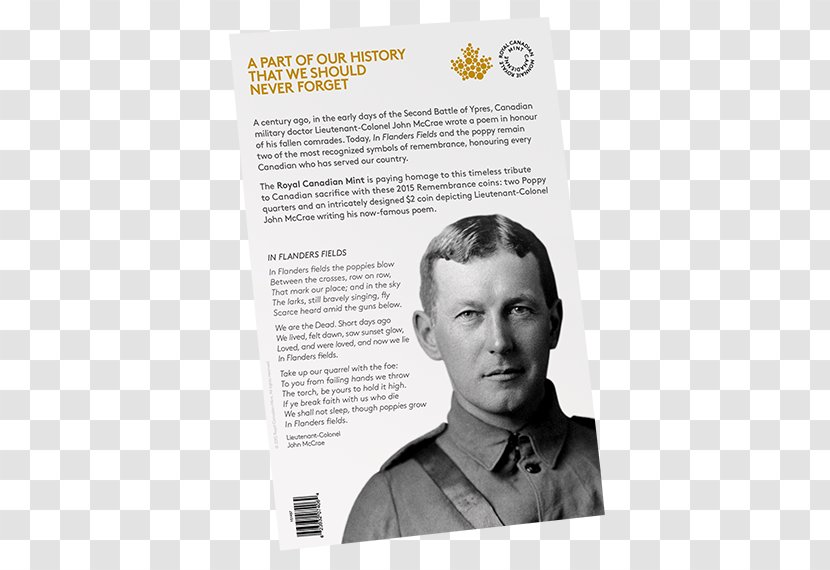 John McCrae In Flanders Fields Remembrance Poppy Armistice Day - Text - Field Transparent PNG