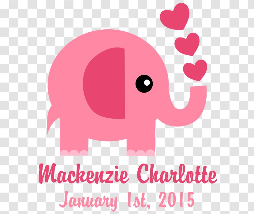Seeing Pink Elephants Clip Art Brand - Text - Three Baby Transparent PNG