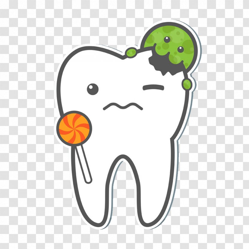 Tooth Decay Cartoon Dentistry - Watercolor - Is The Worm's Teeth Transparent PNG