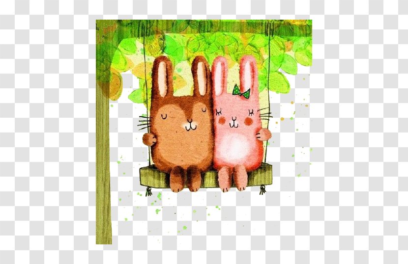 European Rabbit Leporids Drawing Illustration - Picture Frame - Swing Transparent PNG