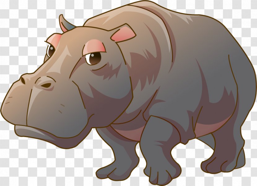 Hippopotamus - Pig - Vector Painted Hippo Transparent PNG