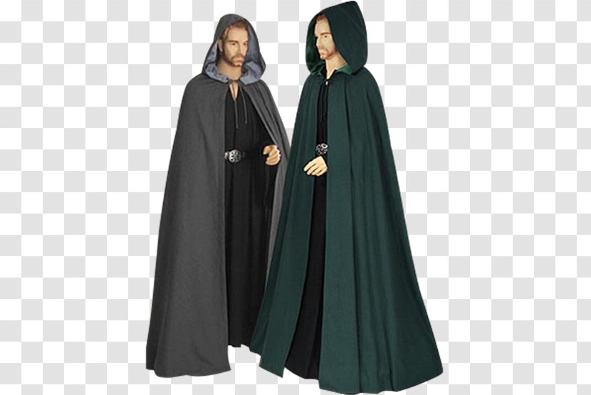 Robe Middle Ages English Medieval Clothing Cloak - Shirt - Hooded Transparent PNG