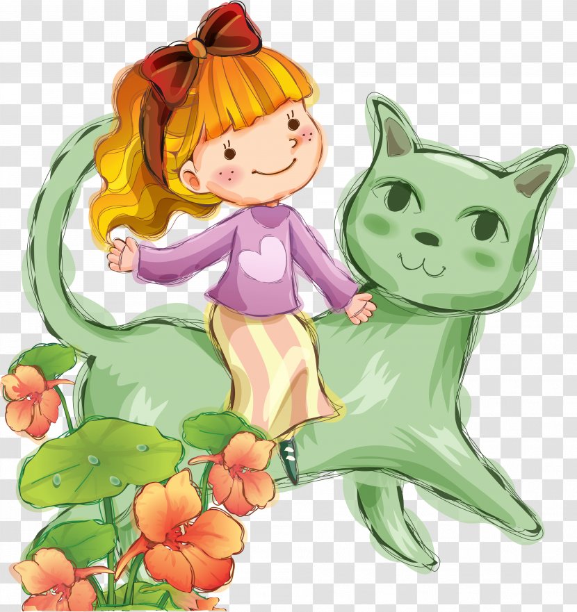 Cat Child Desktop Wallpaper Clip Art - Tree - Watercolor Baby Transparent PNG