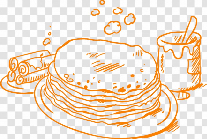 Pancake Breakfast Shaobing Crxeape - Hand Drawn Transparent PNG