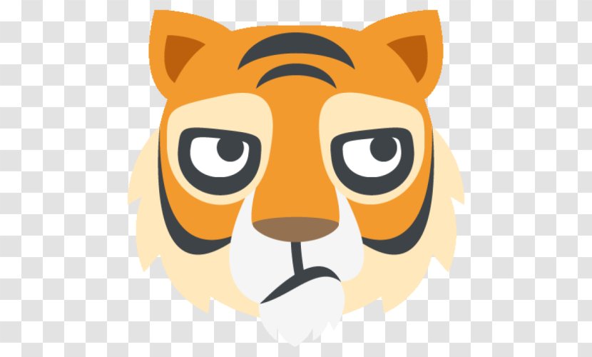 Tiger Emoji Text Messaging Sticker SMS - Vertebrate Transparent PNG