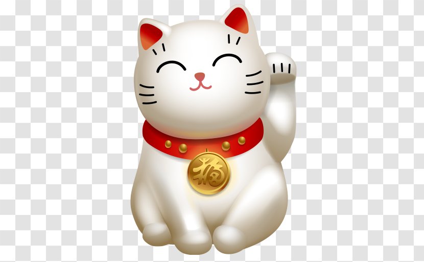 Cat Maneki-neko Good Luck Charm Talisman - Paw Transparent PNG