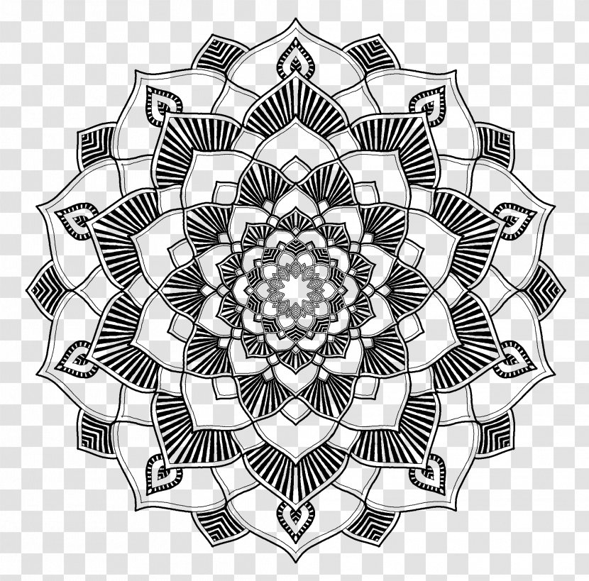 Mandala Coloring Book Line - Flower - Emotion Transparent PNG