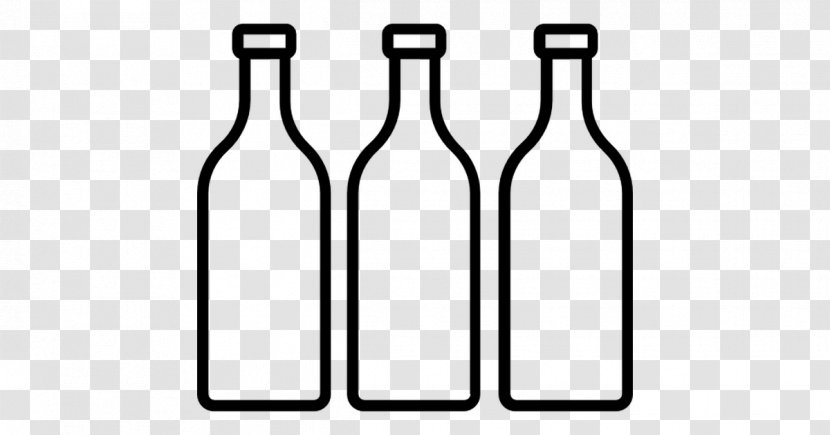 Glass Bottle Wine - Black And White Transparent PNG