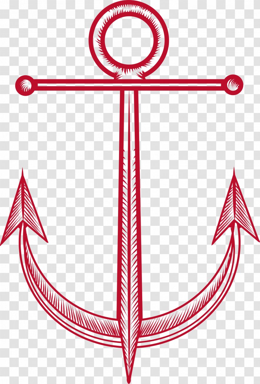 Anchor Red Ship - Point - Line Transparent PNG