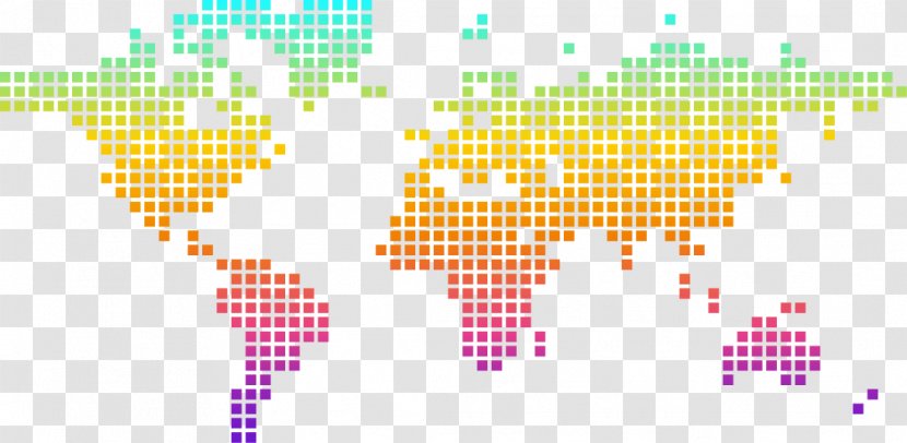 World Map Illustration - Royaltyfree - Mosaic Transparent PNG