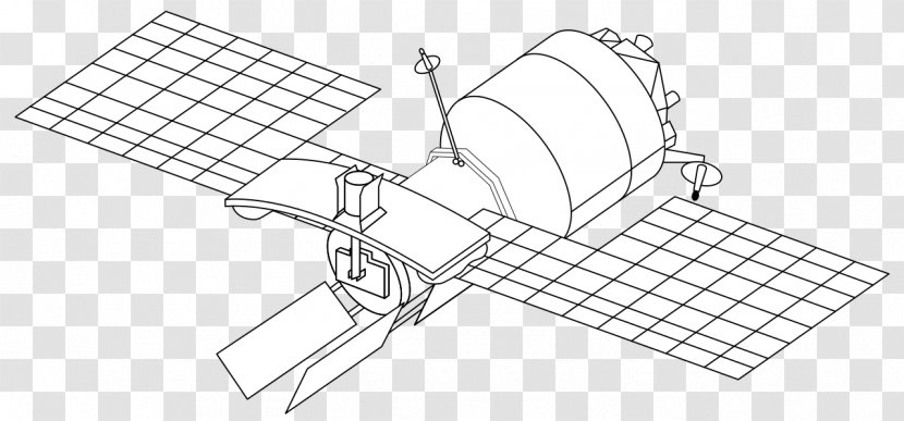Drawing Almaz Satellite Space Station Vector Graphics - Line Art Transparent PNG