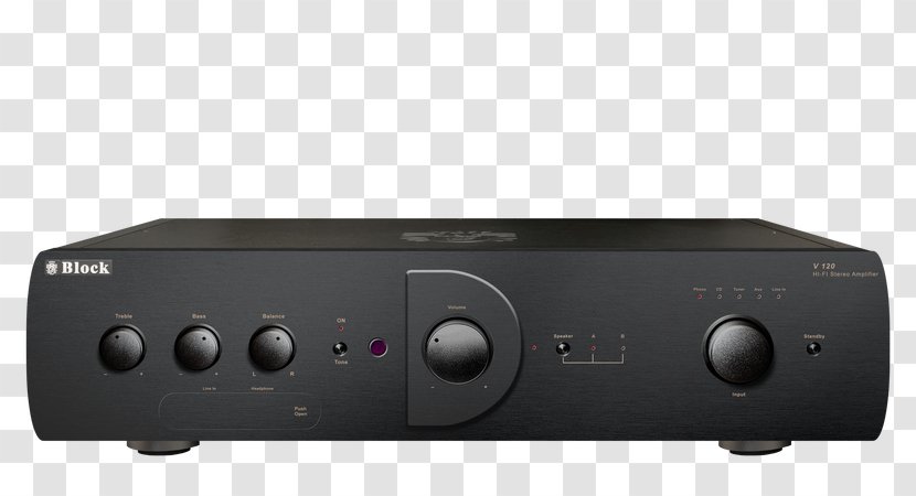Block V-120 Integrated Amplifier Audio High Fidelity - Electronic Device - End Transparent PNG