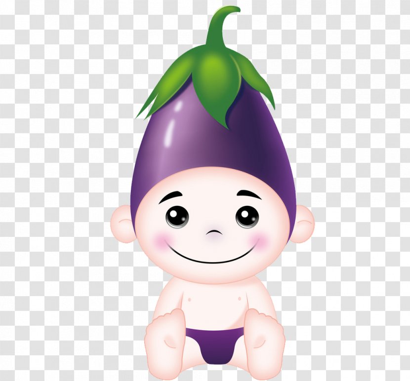Eggplant Cartoon Vegetable - Doll - Little Baby Picture Material Transparent PNG