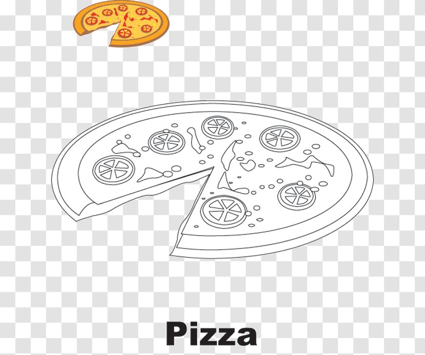 Pizza Drawing Food Coloring Book Pepperoni - Eating Transparent PNG