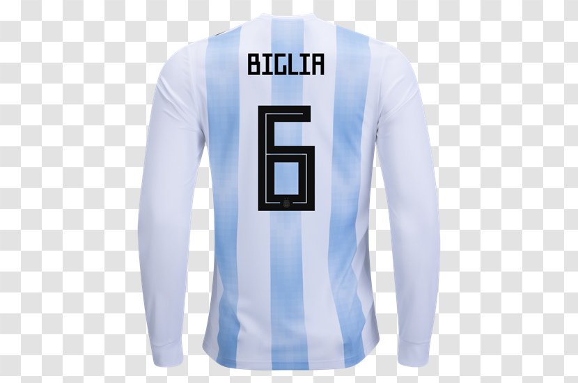 Argentina National Football Team 2018 World Cup Jersey Sleeve Shirt - Outerwear Transparent PNG