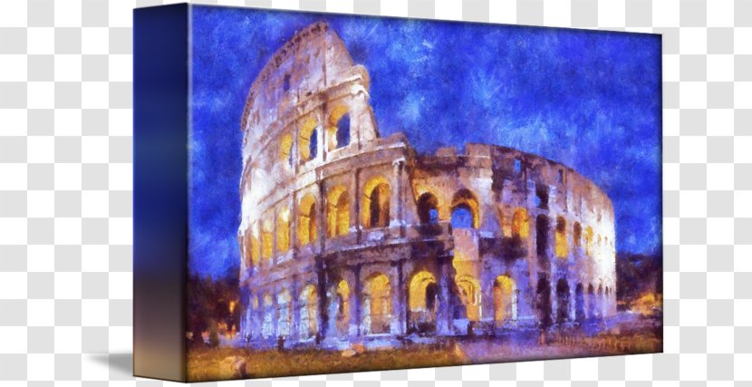 Painting Ancient Rome Canvas Italy Art - Facade - Roman Coliseum Transparent PNG