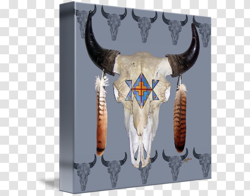 Cattle American Bison Skull Painting Art - Native Americans In The United States - Buffalo Transparent PNG