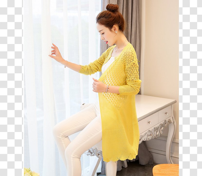 Cardigan Sleeve Nightwear Blouse - Neck - Ao Dai Transparent PNG