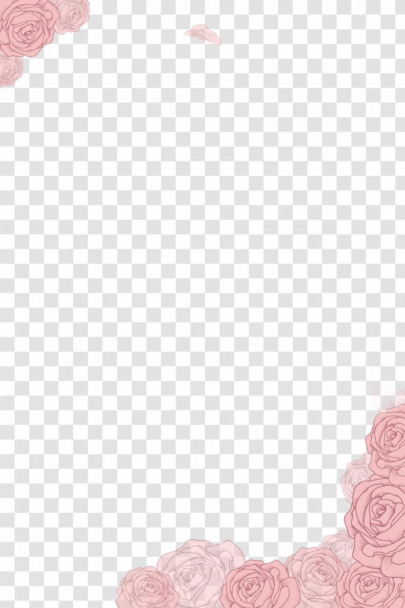 Pink Flowers - Hand-painted Flower Border Texture Transparent PNG